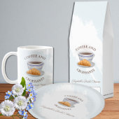 Bruiloftsborrel met koffie en croissants koffiemok