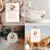 Bloemig Boho Koffie Bruiloftsontvangst Adres Etiket