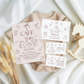 Coffee Theme Beige Cafe Bebe Brewing Baby Shower Papieren Bordje
