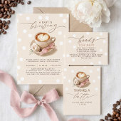 Thema Latte Koffie Baby Shower Menu Kaarten