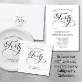 40e verjaardag Swirly Calligraphy Vrouwen T-shirt