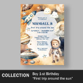 Blauwe ruimte eerste reis rond de zondag ronde button 5,7 cm