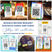Google Review Request Card  with Logo and QR Code Kaart