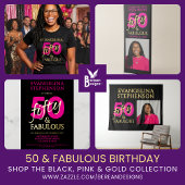 Fiftieth Birthday Custom Name 50 and Fabulous T-shirt