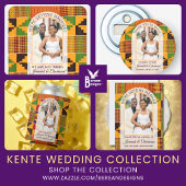 Kente Photo Custom Name WEDDING Cadeaulabel