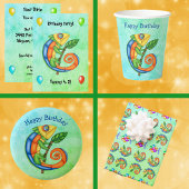 Fantasy hagedis in levendige kleuren zwart groen S Satijnen Lint