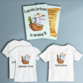 Piratenschip Verjaardag Naam & Leeftijd Ouder T-shirt