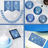 Mystical white Deer Head Antlers met blauw Roos Matglas Bierpul