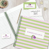Aangepaste naam Elegant Pastel Stripes Business Notitieboek