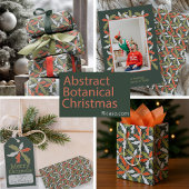 Colorful Abstract Botanical Christmas Cadeaulabel