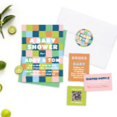 Kleurrijke Blocks Checkerboard Baby shower Servet