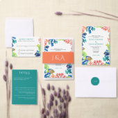 Kleurrijk Aquarium met Details Bruiloft Uitnodigin Kaart (Personaliseer de collectie van deze zelfstandige maker.)