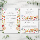 Bold Colorful Wildflowers Wedding Save The Date Acryl Uitnodigingen (Personaliseer de collectie van deze zelfstandige maker.)