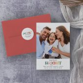 Kleurrijke marry kleine kerst bespaar de datum feestdagenkaart