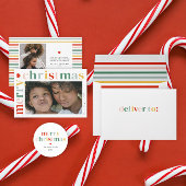 Modern Kleurrijk Vrolijk Kerstmis Terugkeeradres