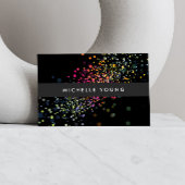 Kleurrijke Confetti Bokeh op White Modern II Visitekaartje