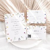 Wildflower minimale bruiloft menu