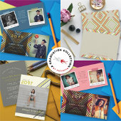 Geometrische diamantmod Stripes Modern Afstuderen Bedankkaart