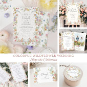 Kleurrijke Wildflower Wedding Dank u gunst Ronde Sticker