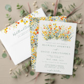 Kleurrijke bloemenbruiloft dank u gunst ronde sticker (Personaliseer deze collectie van deze onafhankelijke maker. Test)