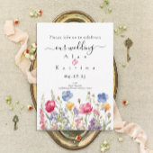 Kleurrijke Tuin Boho Wildbloemen Bruiloft Menu