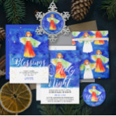 Schattigee Kerstzegeningen Kleurrijk Engelenscript Ronde Sticker