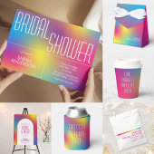 Moderne Rainbow Gradient Bruids Douche Uitnodiging