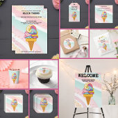 Kleurrijke Ice Cream Scoop Sprinkles Baby shower Kaart