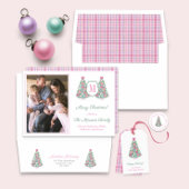 Kleurrijke Tartan Christmas Kaart Envelop Liner Notitieblok