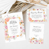 Colorful Pastel Floral Wedding Seating Chart Card Kaart