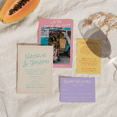 Colorful Pastel Hand Written Spring Fun Wedding Kaart