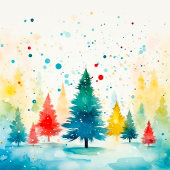 Kleurrijke dennenbomen Kerstmis Tissuepapier