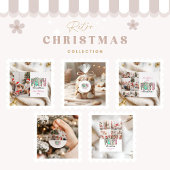 Colorful Retro  Merry Christmas Ronde Sticker