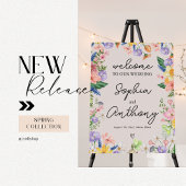 Wildflower Spring Wedding Guest Book Sign Kaart