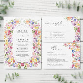 Kleurrijke Spring Wildflower Guest Address Label (Personaliseer de collectie van deze zelfstandige maker.)