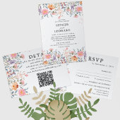 Kleurrijke lente Wildflower bruiloft Kaart