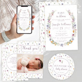 Lavendel wilde bloemen baby shower snoep gunst doz bedankdoosjes