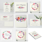Eenvoudige Waterverf bloemen Modern Elegant Weddin Gastenboek