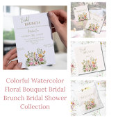 Waterverf Wildflowers Bruids Brunch Ronde Labels