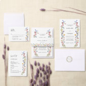 Elegante Wildflower Bloom Romantisch Script Bruilo Acryl Uitnodigingen (Personaliseer de collectie van deze zelfstandige maker.)