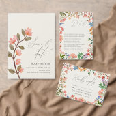 Menu Wildflower Script Modern Wedding (Personaliseer de collectie van deze zelfstandige maker.)