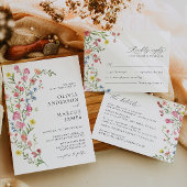 Boho Kleurrijke Wildflower Sprookje Elegante bruil RSVP Kaartje