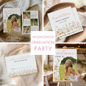Wilde bloem afstudeerfeest foto collage kaart