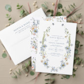 Wildflowers Dusty Blue Boho Bewaar de datum Save The Date (Personaliseer deze collectie van deze onafhankelijke maker. Test)
