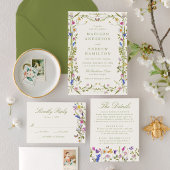 Kleurrijke Wilde Bloemenweide Bruiloft Save The Date