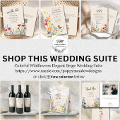 Elegante Kleurrijke Wildflower Beige Bruiloft Save The Date