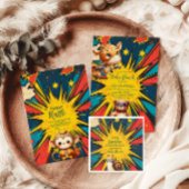 Comic Book Superhero Boy Baby shower Papieren Bordje