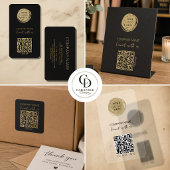 QR Code Zakelijk Logo Zwart Modern Vierkante Sticker