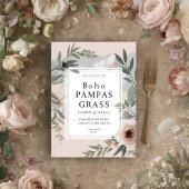 Boho Pampasgras Bloemige Trouw Save the Date