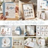 Stofblauwe Beer Foto Waterfles Labels Etiket